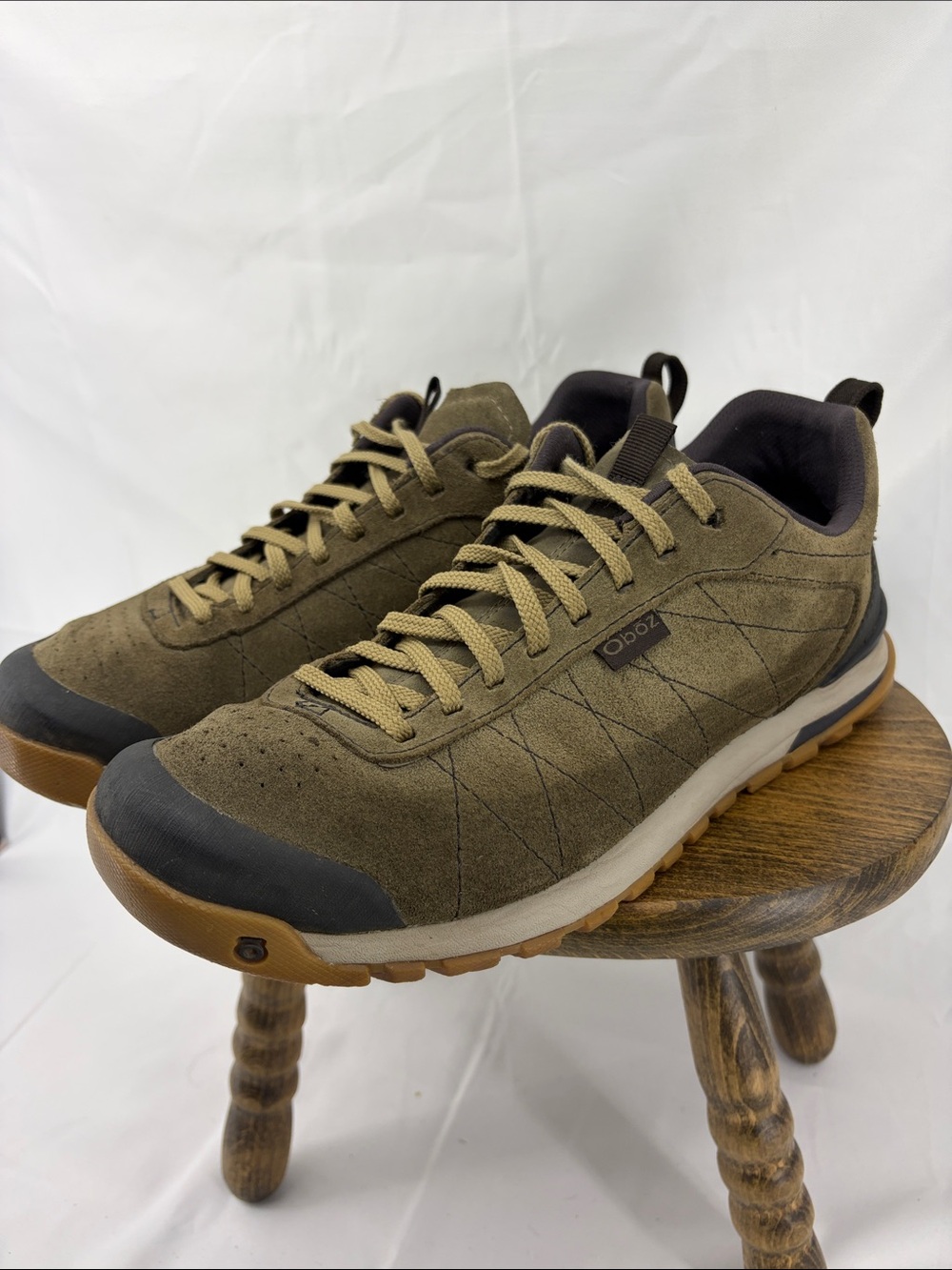 Oboz Mens Bozeman Leather Low Top Hiking Shoes in Canteen, sz 9.5